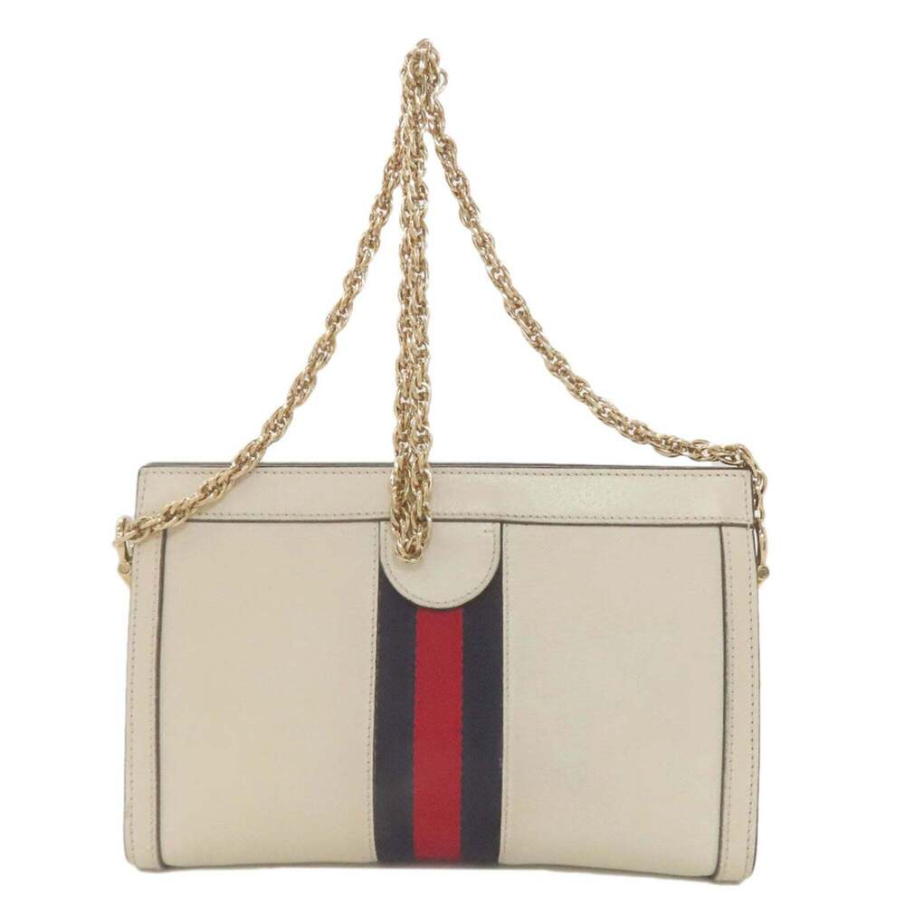 GUCCI Authentic White Leather Shoulder Bag - Picture 2 of 16